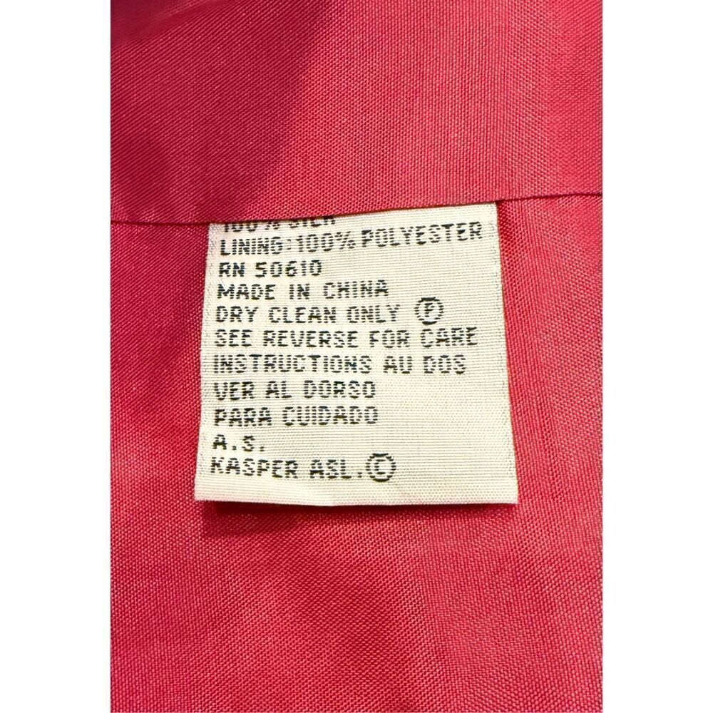Kasper Silk 2-Button Blazer Sz. 12 Pockets Bright Plaid Lined - Picture 8 of 9